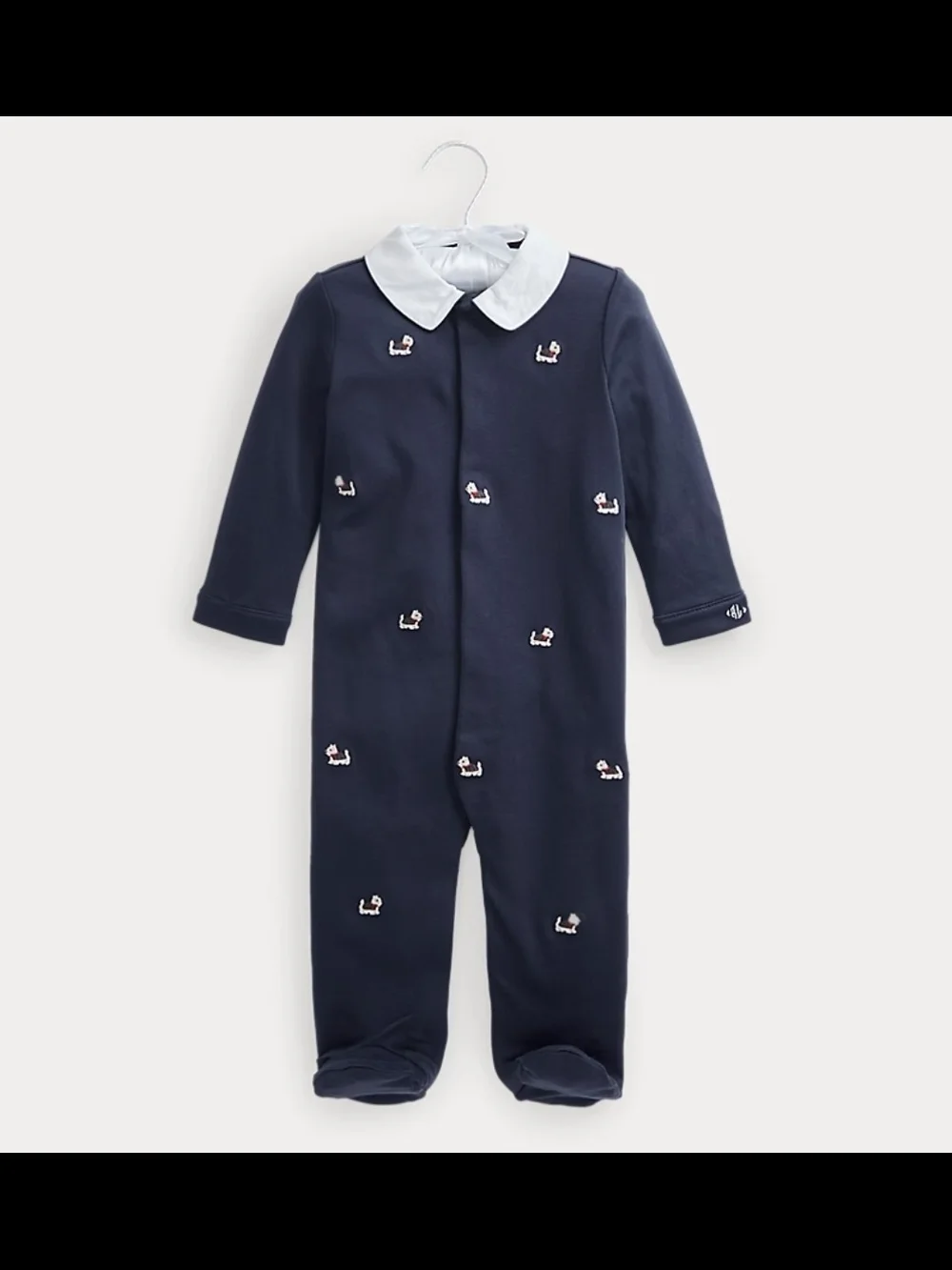6M Terrier-Embroidered Cotton Coverall Baby Ralph Lauren EUC